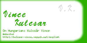 vince kulcsar business card